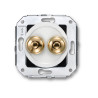 Double bouton poussoir blanc manette dorée collection Vénézia