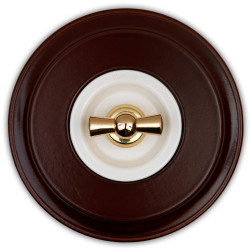 Interrupteur unipolaire blanc manette dorée collection Vénézia