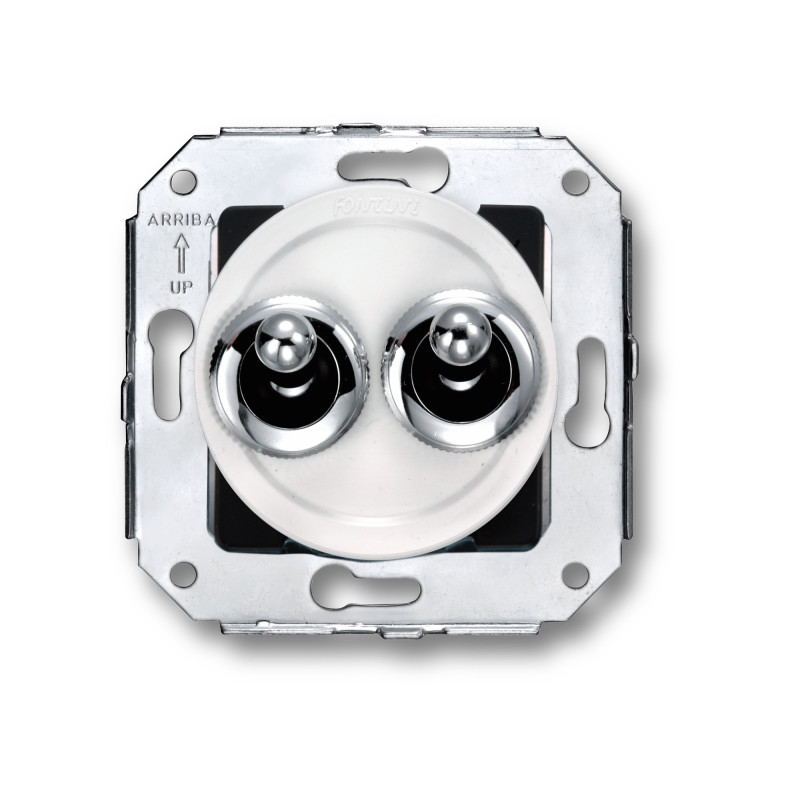 Double va et vient manette chrome brillant finition blanc collection Vénézia