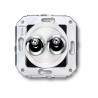 Double va et vient manette chrome brillant finition blanc collection Vénézia
