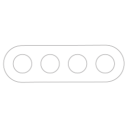 Plaque ovale 4 éléments finition hêtre laqué blanc collection Vénézia
