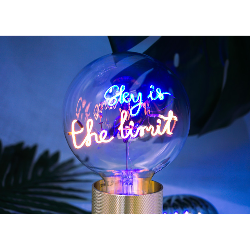 Ampoule "Sky is the limit" – Lumière bleue et ambre – Message In The Bulb – E27