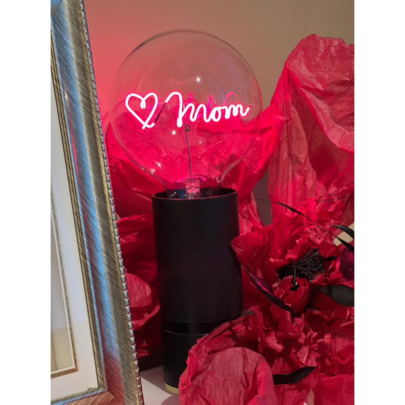 Ampoule "Love Mom" – Lumière rouge – Message In The Bulb – Verre transparent – E27