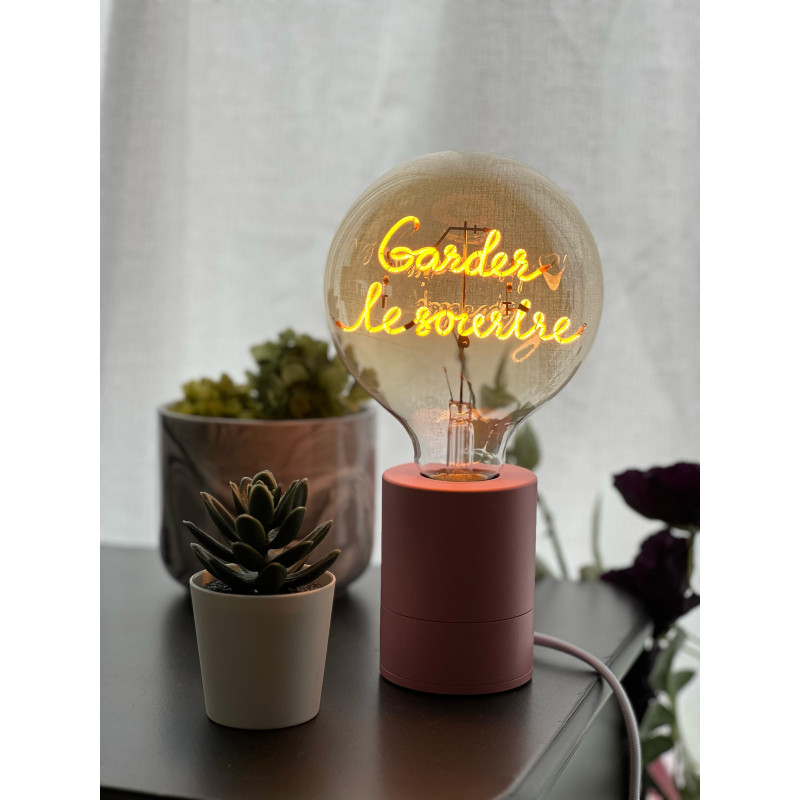 Ampoule Garder le sourire lumière ambrée finition ambrée à poser