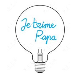 Ampoule "Je t’aime papa" – Message lumineux bleu – Message In The Bulb – À poser