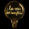 Ampoule "La vie est une fête" – Message In The Bulb – LED ambrée – Finition ambrée – E27