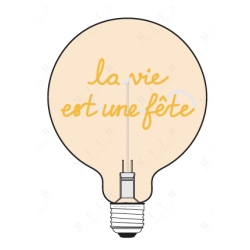 Ampoule "La vie est une fête" – Message In The Bulb – LED ambrée – Finition ambrée – E27