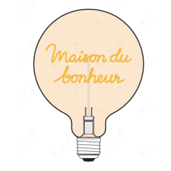 Ampoule "Maison du bonheur" – Message In The Bulb – LED ambrée – Finition ambrée – E27