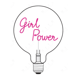 Ampoule "Girl Power" – Message lumineux rouge – Message In The Bulb – À poser