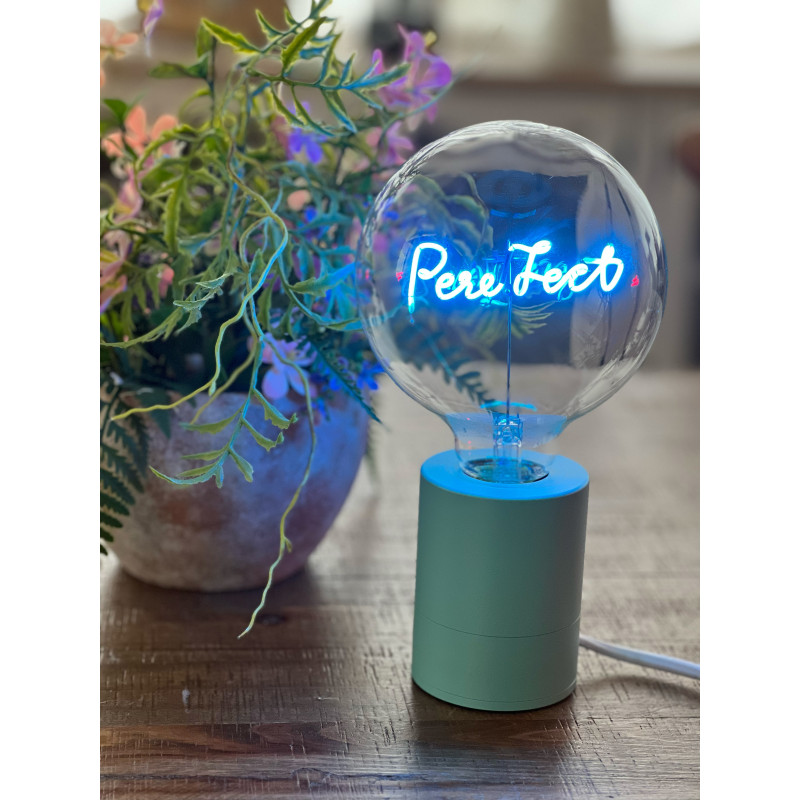 Ampoule Pere Fect lumière bleu finition transparent à poser