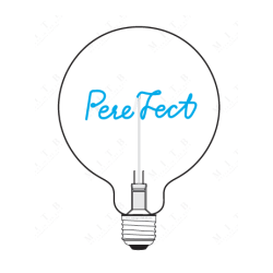 Ampoule Pere Fect lumière bleu finition transparent à poser