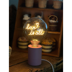 Ampoule "Love is all" – Message In The Bulb – LED ambrée – Finition ambrée – E27
