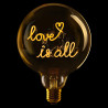 Ampoule "Love is all" – Message In The Bulb – LED ambrée – Finition ambrée – E27
