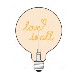 Ampoule "Love is all" – Message In The Bulb – LED ambrée – Finition ambrée – E27