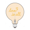 Ampoule "Love is all" – Message In The Bulb – LED ambrée – Finition ambrée – E27