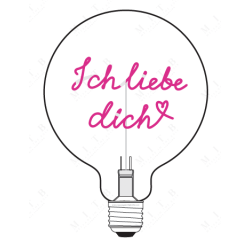 Ampoule Ich liebe dich – Message In The Bulb – LED rouge – Verre transparent – E27