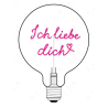 Ampoule Ich liebe dich – Message In The Bulb – LED rouge – Verre transparent – E27