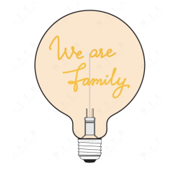 Ampoule "We Are Family" – Message In The Bulb – LED ambrée – Verre ambré – E27