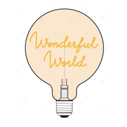 Ampoule Wonderful World – Message In The Bulb – LED ambrée – Finition ambrée – À poser