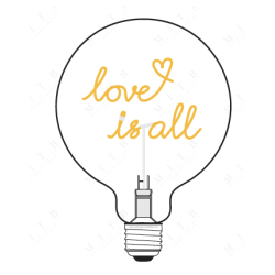Ampoule Love is all – MITB Portable® – Message lumineux à poser