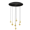 Grace 07 - Suspension rosace ronde finition noire et de 7 verrines Grace