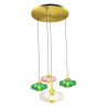 Roxanne 04 - Suspension rosace ronde finition dorée et de 4 verrines Roxanne