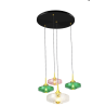Roxanne 04 - Suspension rosace ronde finition noire et de 4 verrines Roxanne