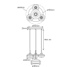 Roxanne 04 - Suspension rosace ronde finition noire et de 4 verrines Roxanne