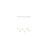 Roxanne 06 - Suspension rosace rectangulaire finition blanc et de 6 verrines Roxanne