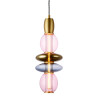 Suspension verticale Léonor verre soufflé doré miroir design