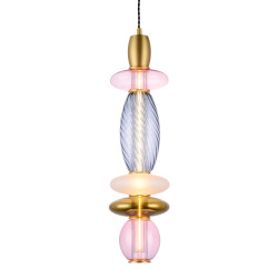 Suspension verticale Léonor verre soufflé design Elements Lighting