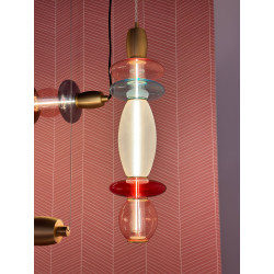 Suspension verticale Léonor verre soufflé design Elements Lighting