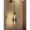 Suspension verticale Léonor verre soufflé doré miroir design