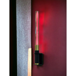 Hélios Lampe de table - Applique finition avec lampe led tubulaire rouge sur batterie