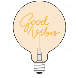 Ampoule Good vibes en verre ambré | Message In The Bulb | Ampoule LED décorative E27