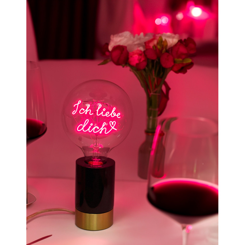 Ampoule Ich liebe dich – Message In The Bulb – LED rouge – Verre transparent – E27