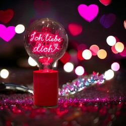 Ampoule Ich liebe dich – Message In The Bulb – LED rouge – Verre transparent – E27
