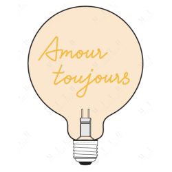 Ampoule Amour toujours – Message In The Bulb – LED ambrée – Verre ambré – À poser