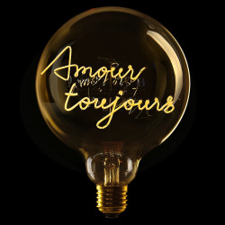 Ampoule Amour toujours – Message In The Bulb – LED ambrée – Verre ambré – À poser