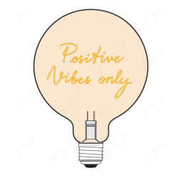 Ampoule Positive Vibes Only – Message In The Bulb – lumière ambrée à poser