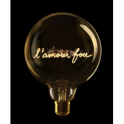 Ampoule L’amour Fou – Message In The Bulb – lumière ambrée décorative à poser