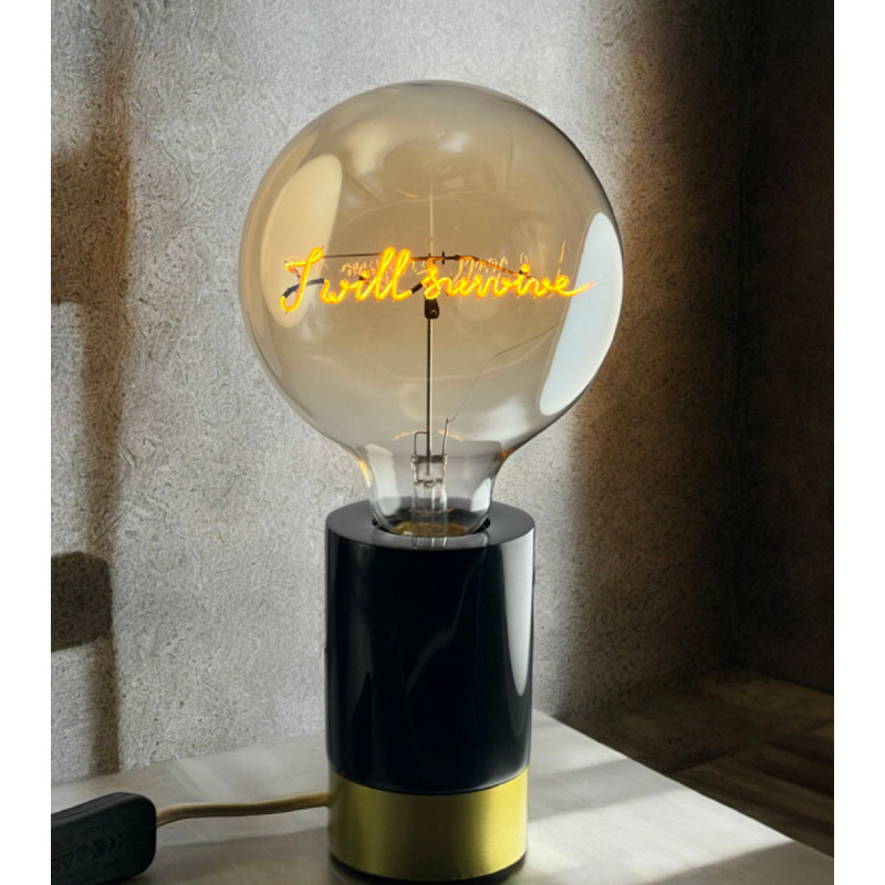 Ampoule I Will Survive – Message In The Bulb – lumière ambrée à poser
