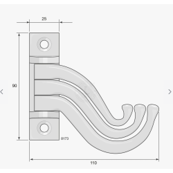 Patère triple orientable en laiton nickelé proposé par THPG