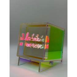 Cube lumineux LED Mitbox La Vie en Rose irisé rechargeable