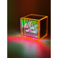 Cube lumineux LED Mitbox La Vie en Rose irisé rechargeable