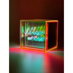 Cube lumineux LED Mitbox La Vie en Rose irisé rechargeable