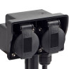 GARTEN – Double prise extérieure sur piquet noir IP44