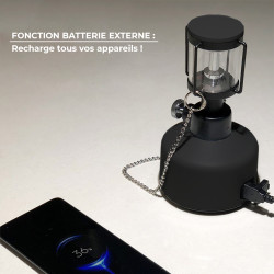 MISTRAL – Lanterne rechargeable sans fil Lovork, noir, jusqu'à 100h d'autonomie