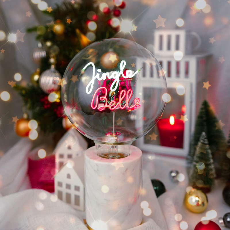 Ampoule "Jingle Bells" – Lumière verte & rouge – Message In The Bulb – E27