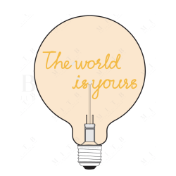 Ampoule "The world is yours" – Message lumineux – Lumière ambrée – Message In The Bulb
